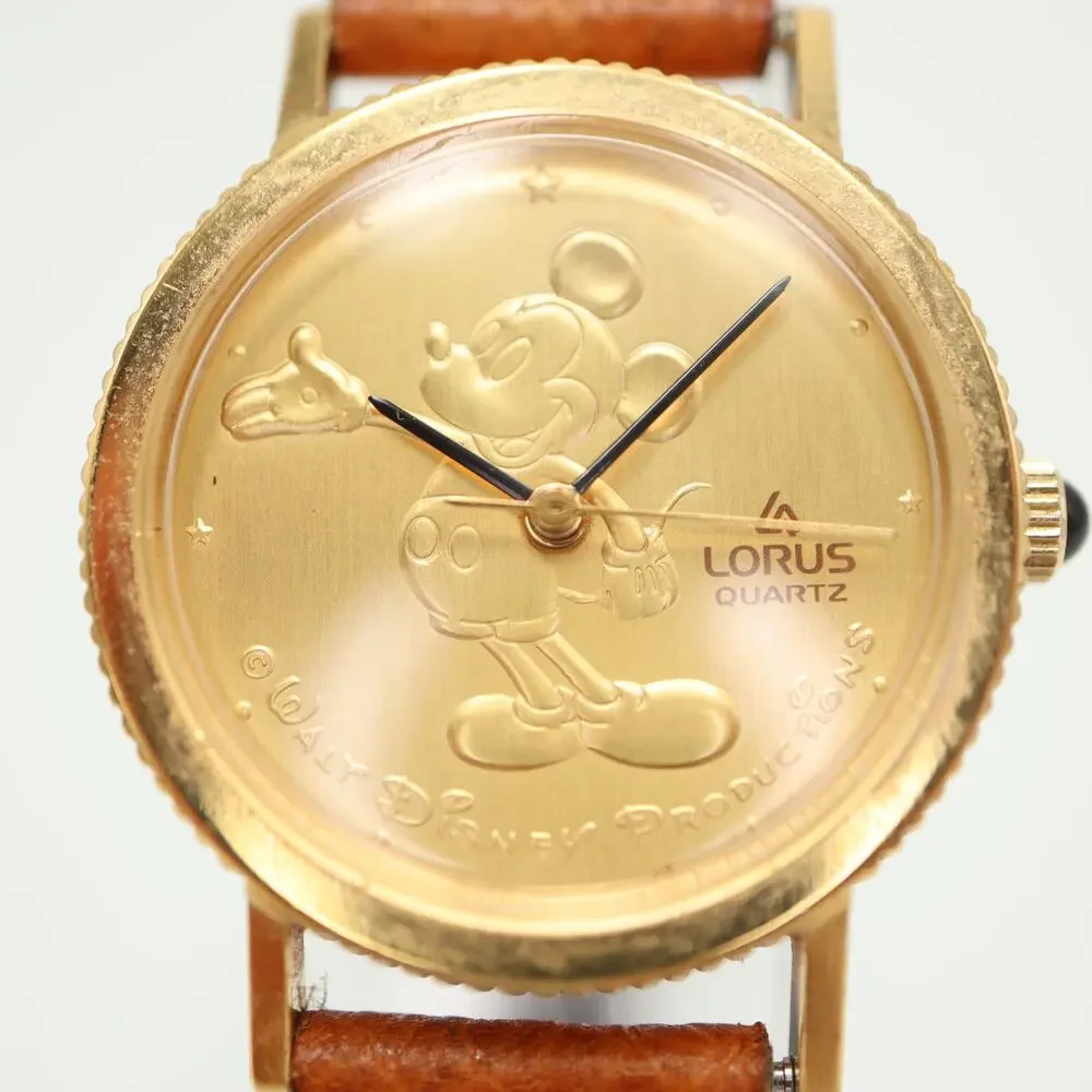 Lorus Disney Mickey Mouse Womens Gold Tone Watch 25mm Dial Y481-1720 New Battery